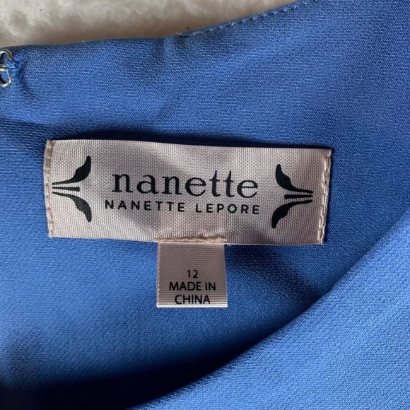 Nanette Lepore Womens Puffed Blue Fitted Dress Size 12 New with Defects 8281 - Picture 2 of 13